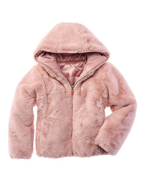 save the duck chloe|Save The Duck Girls' Chloe Reversible Quilted & Faux Fur Jacket .